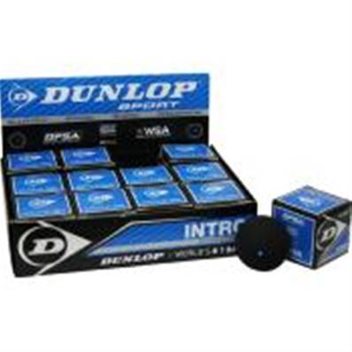 Caja de 12 Pelotas de squash Dunlop Intro - punto azul
